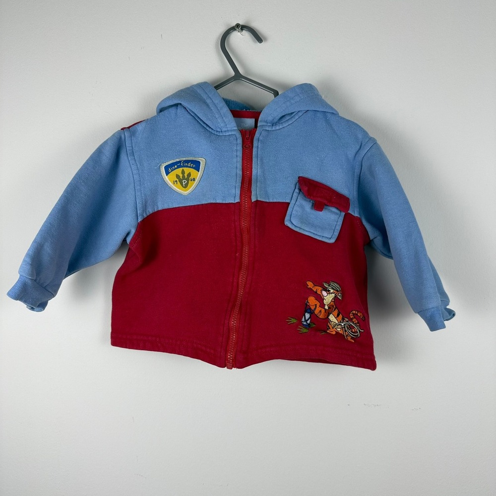✨3 for‎ $15 Vintage Disney Tigger Zip Up Hoodie Colorblock Dino Finder 24M
